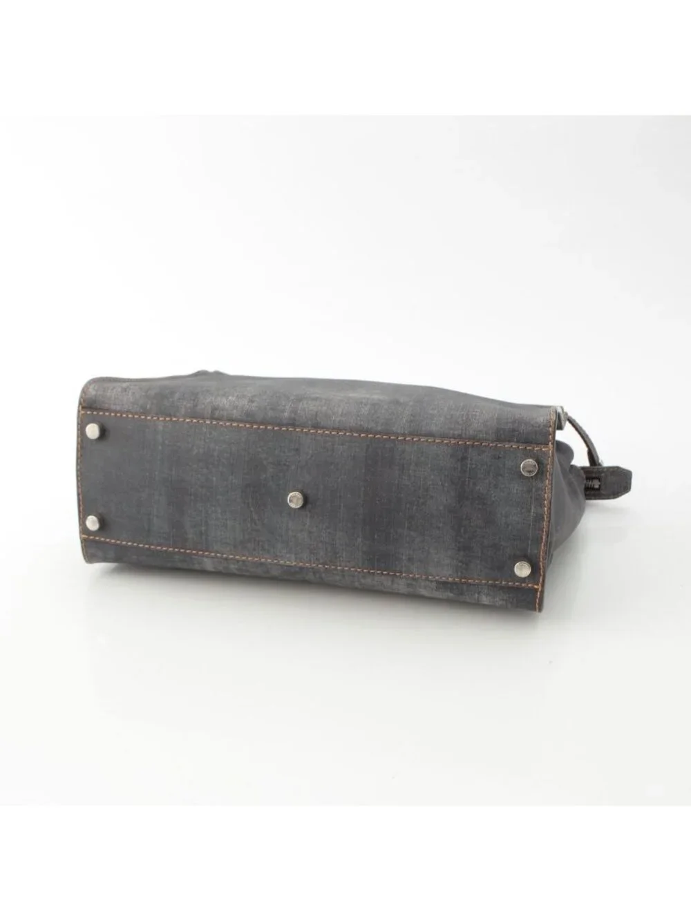 Fendi Peekaboo Leather 2-Way Shoulder Business Bag Indigo